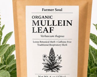 Organic Mullein Leaf Loose Herbal Tea | Caffeine Free Botanical Herb (Verbascum thapsus)