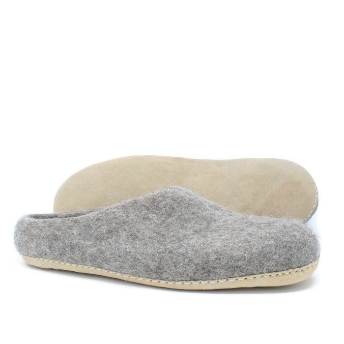 Men’s Felted Wool Moccasin Slippers Felted Wool Shoes Sheep Wool