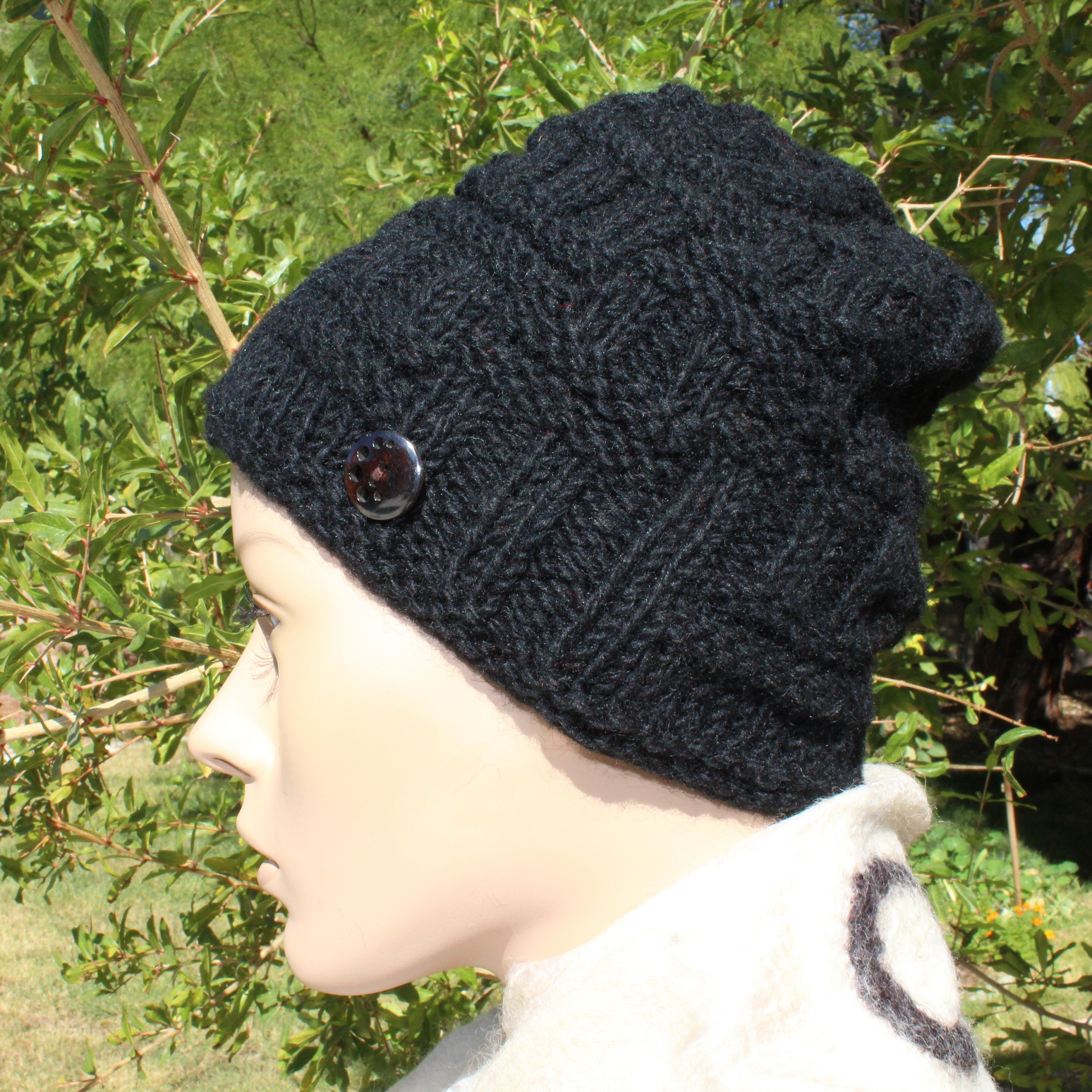 Winter Knitted Wool Beanie Hat Warm Black Hat Winter Beanie