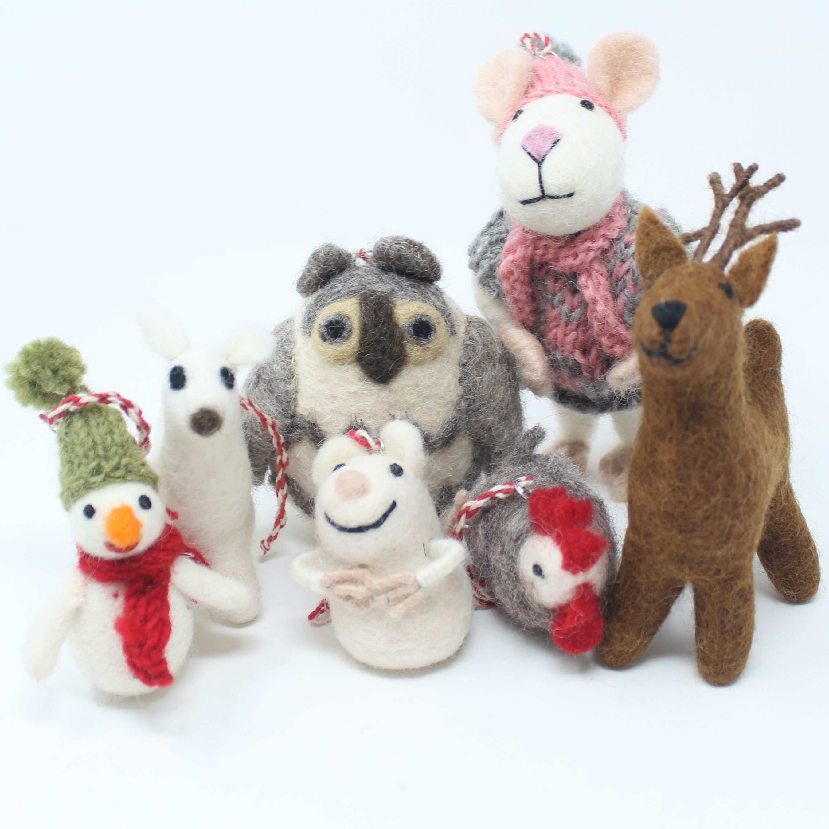 Felt Wool Christmas Ornament Handmade Classic Animal Felt  Etsy