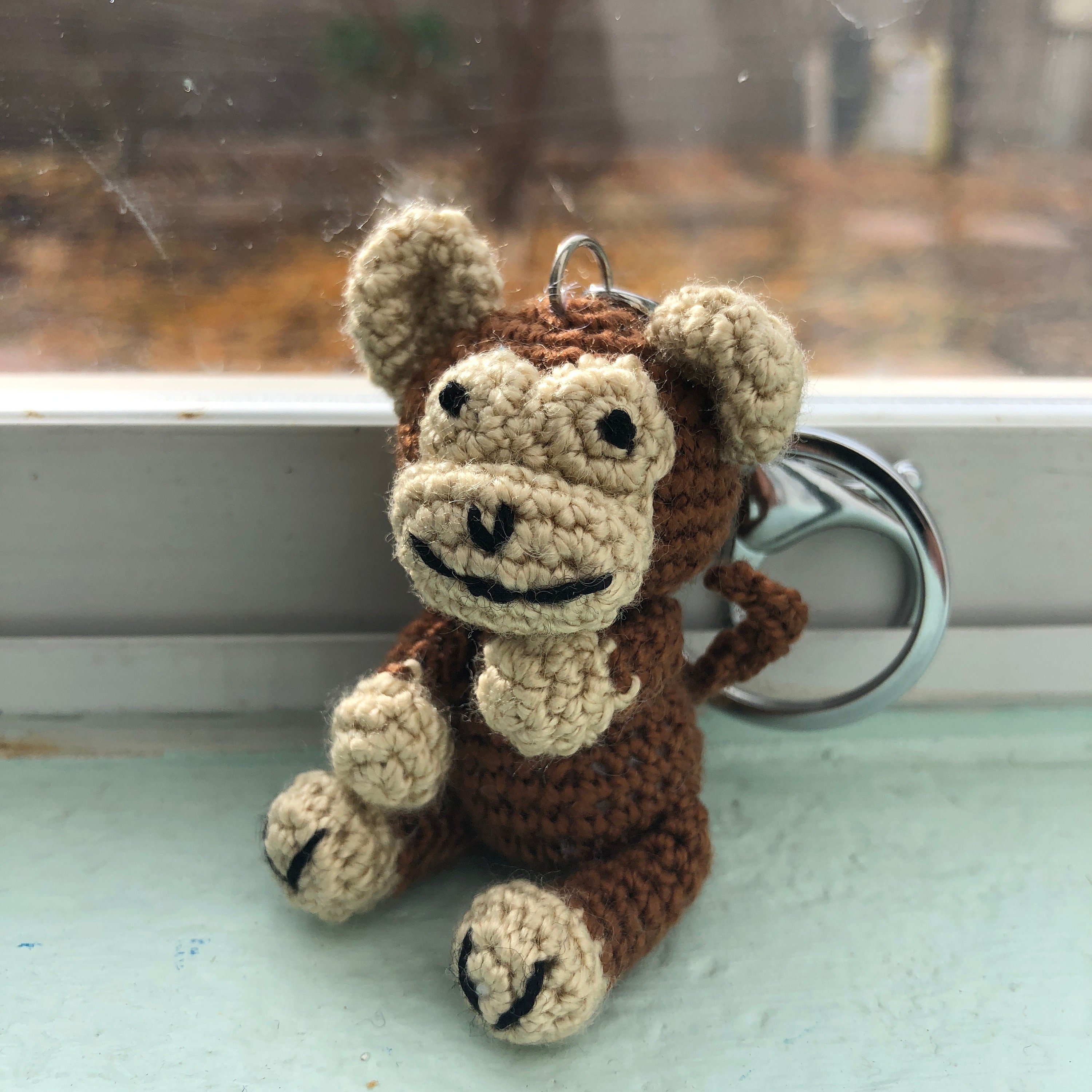 Crochet keychain Monkey Amigurumi Keyring Little Monkey Keychain Handmade Cute Monkey Gift
