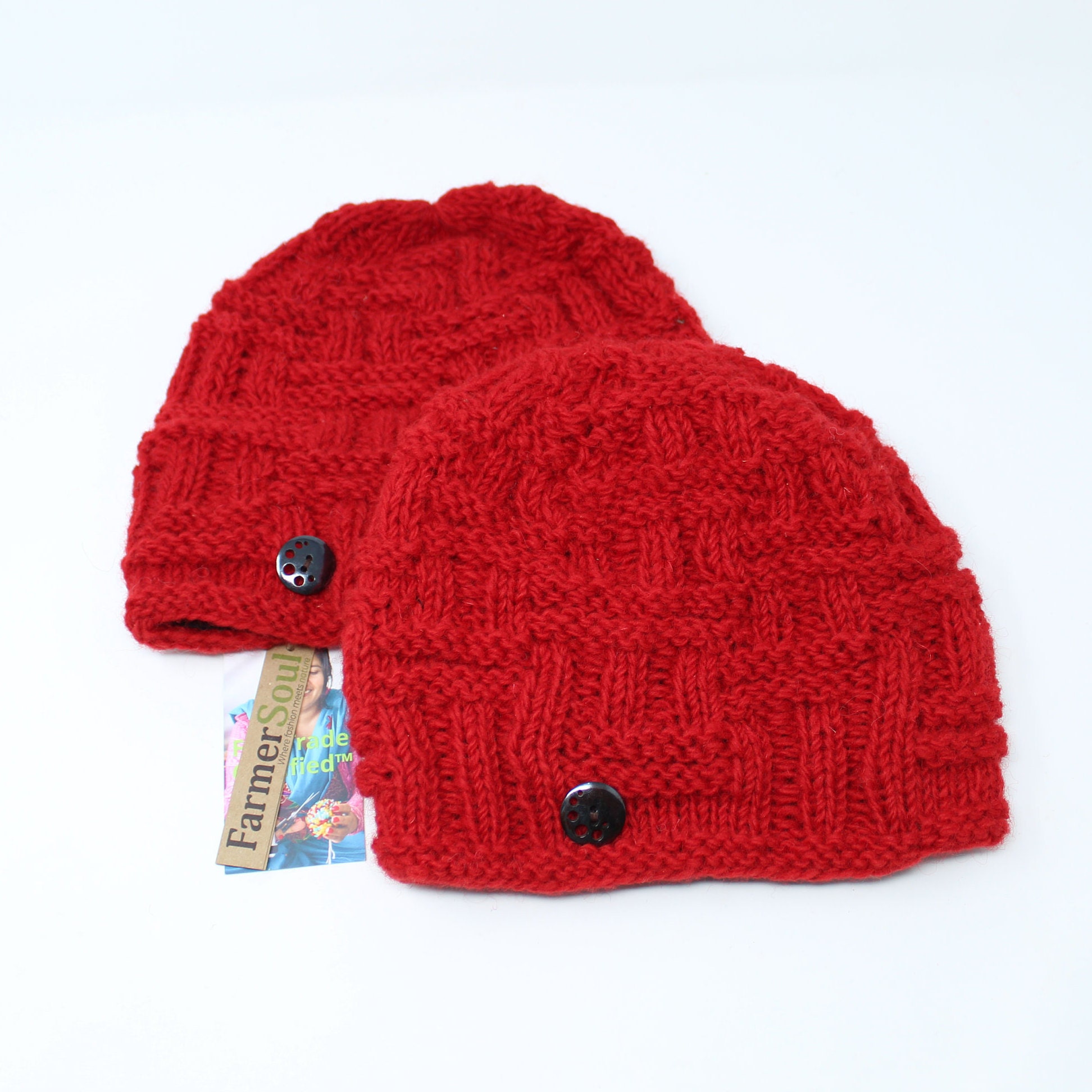 Winter Knitted Wool Beanie Hat Warm Red Hat Winter Beanie Winter