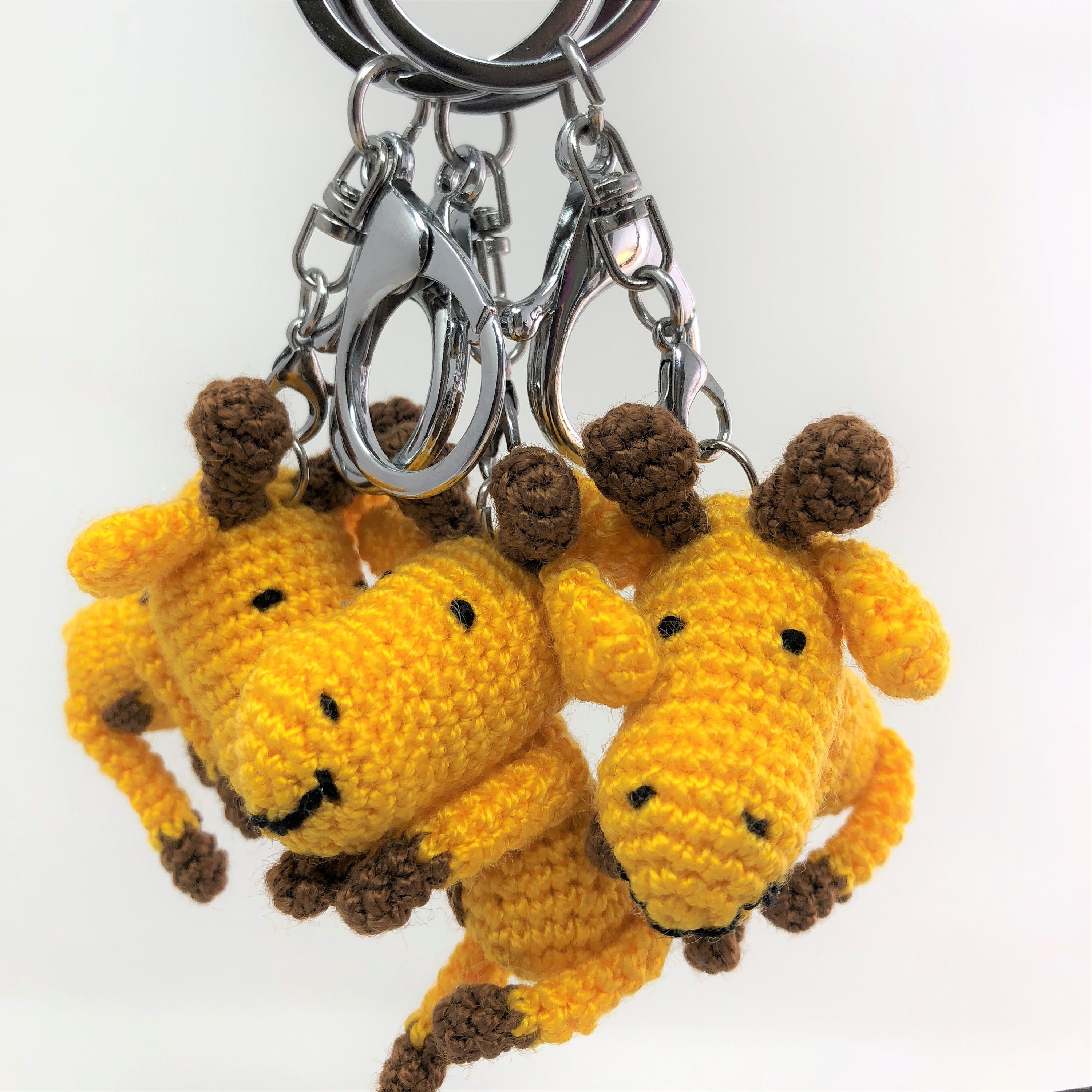 Crochet Baby Giraffe Keychain, Crochet Amigurumi Handmade Gift and