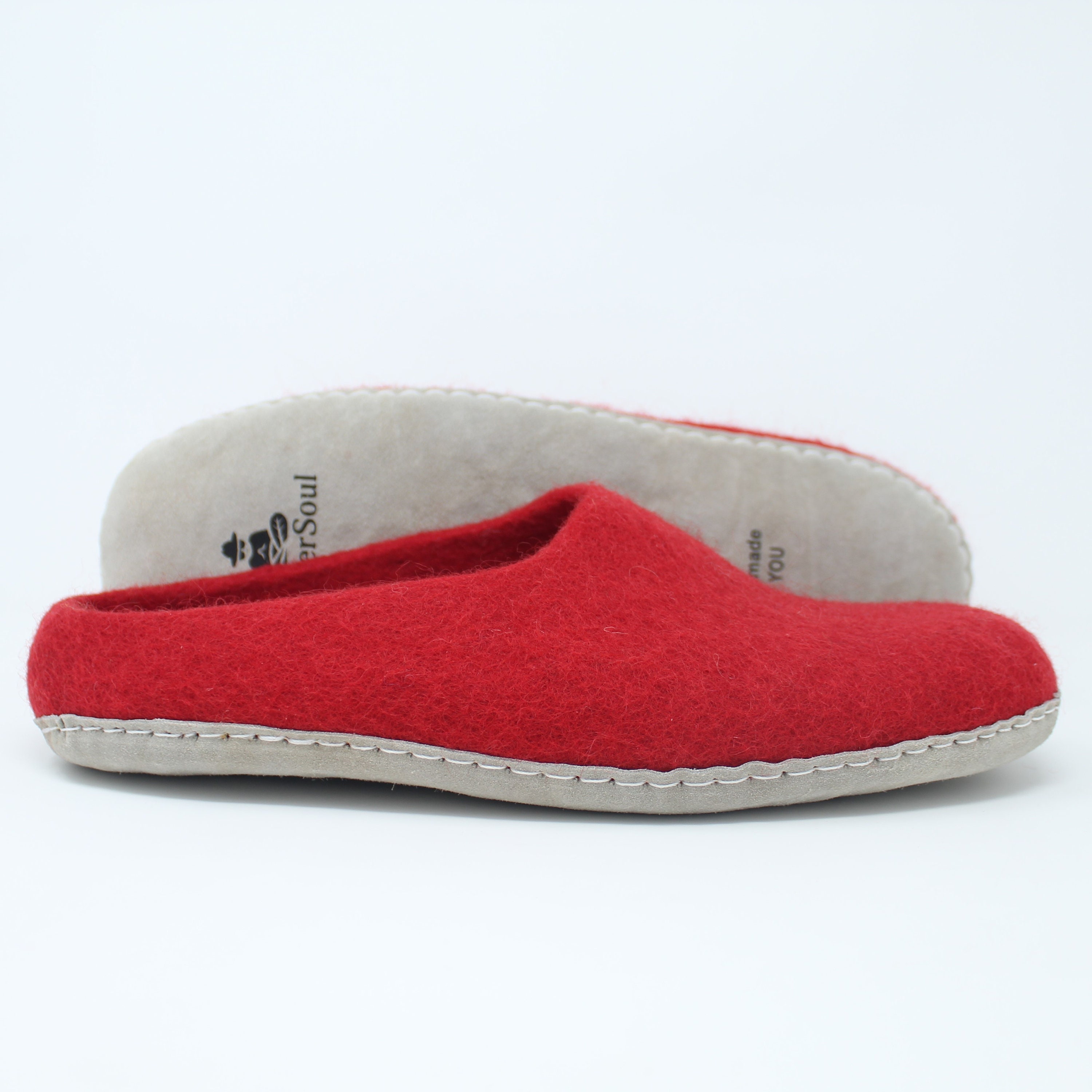 Felted Wool Women’s Red Slippers | Gift for Her | Sheep Wool Slippers ...