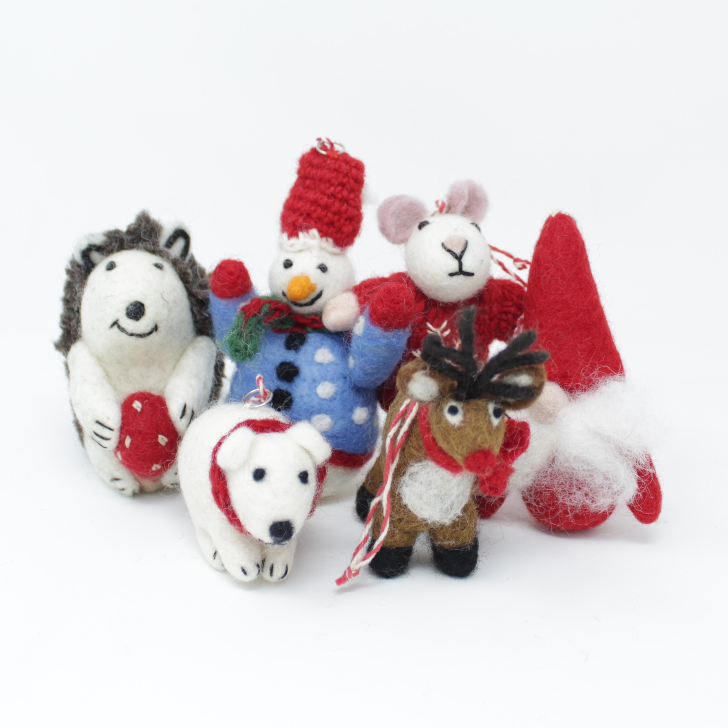 Felt Wool Christmas Ornaments Handmade Classic Animal Felt Christmas