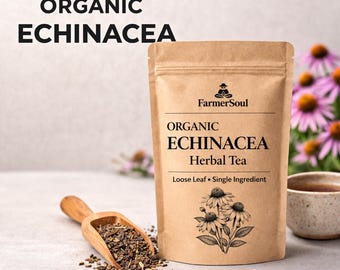 Organic Echinacea Herbal Tea | Loose Leaf, Single-Ingredient, Caffeine-Free
