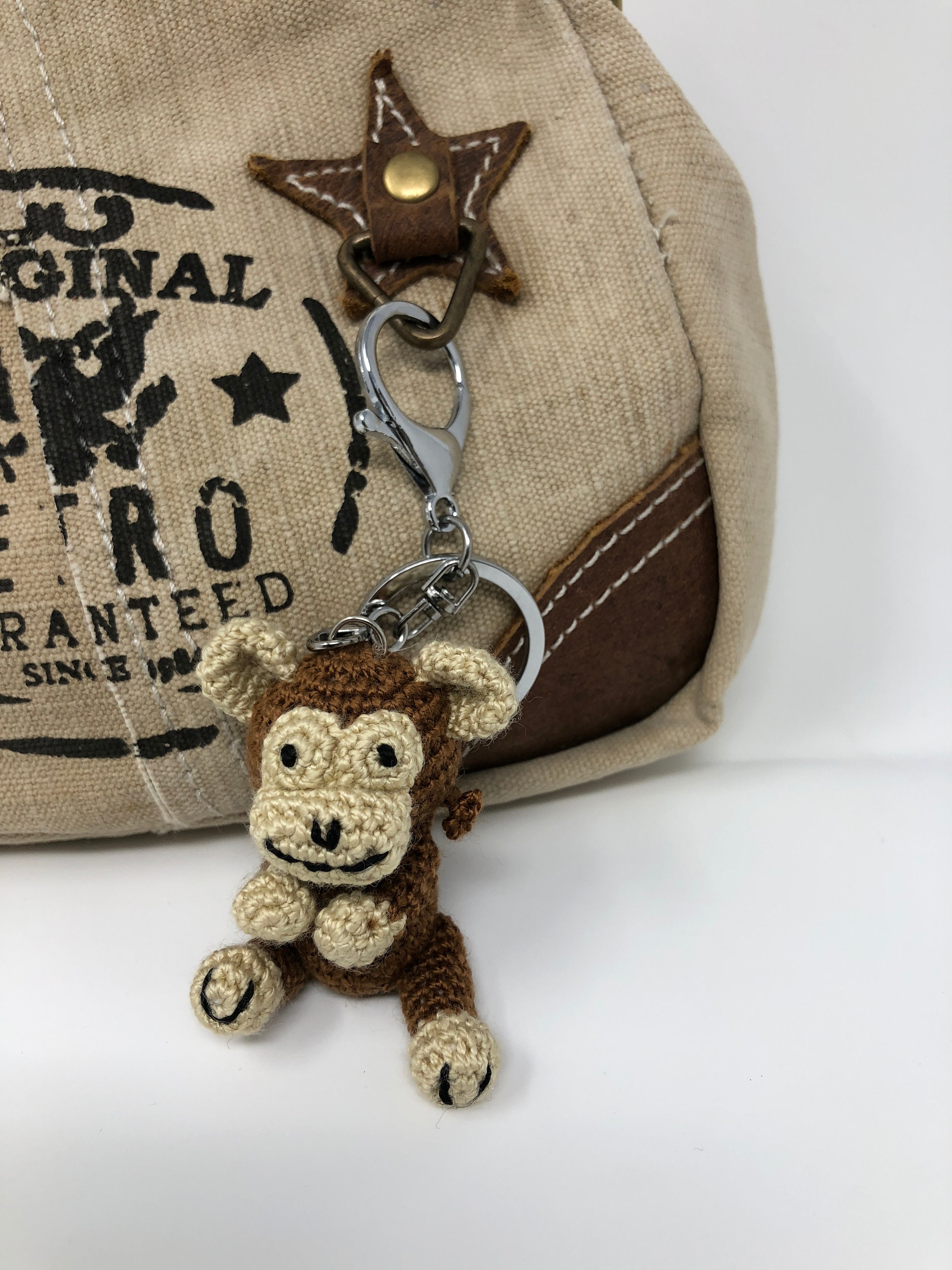 Crochet keychain Monkey Amigurumi Keyring Little Monkey Keychain