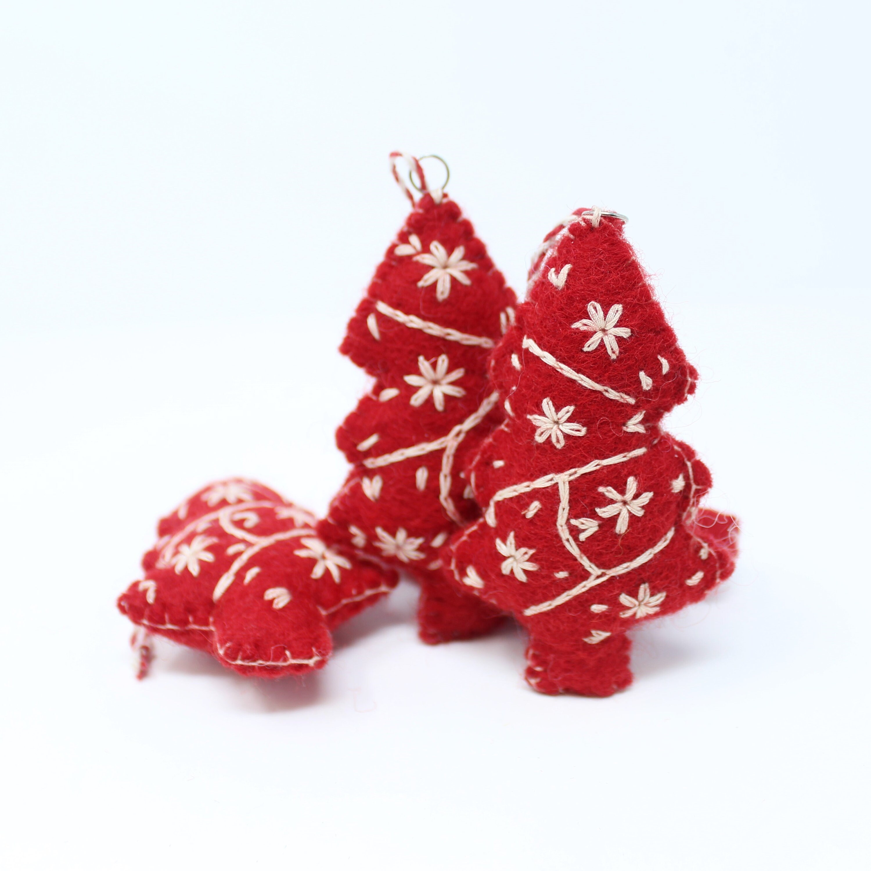Felt Ornaments, Red Christmas Trees Pack of 8 Christmas Ornaments Felt Wool Ornaments Felt Ornaments, Red Christmas Trees Pack of 8 Christmas Ornaments Felt Wool Ornaments