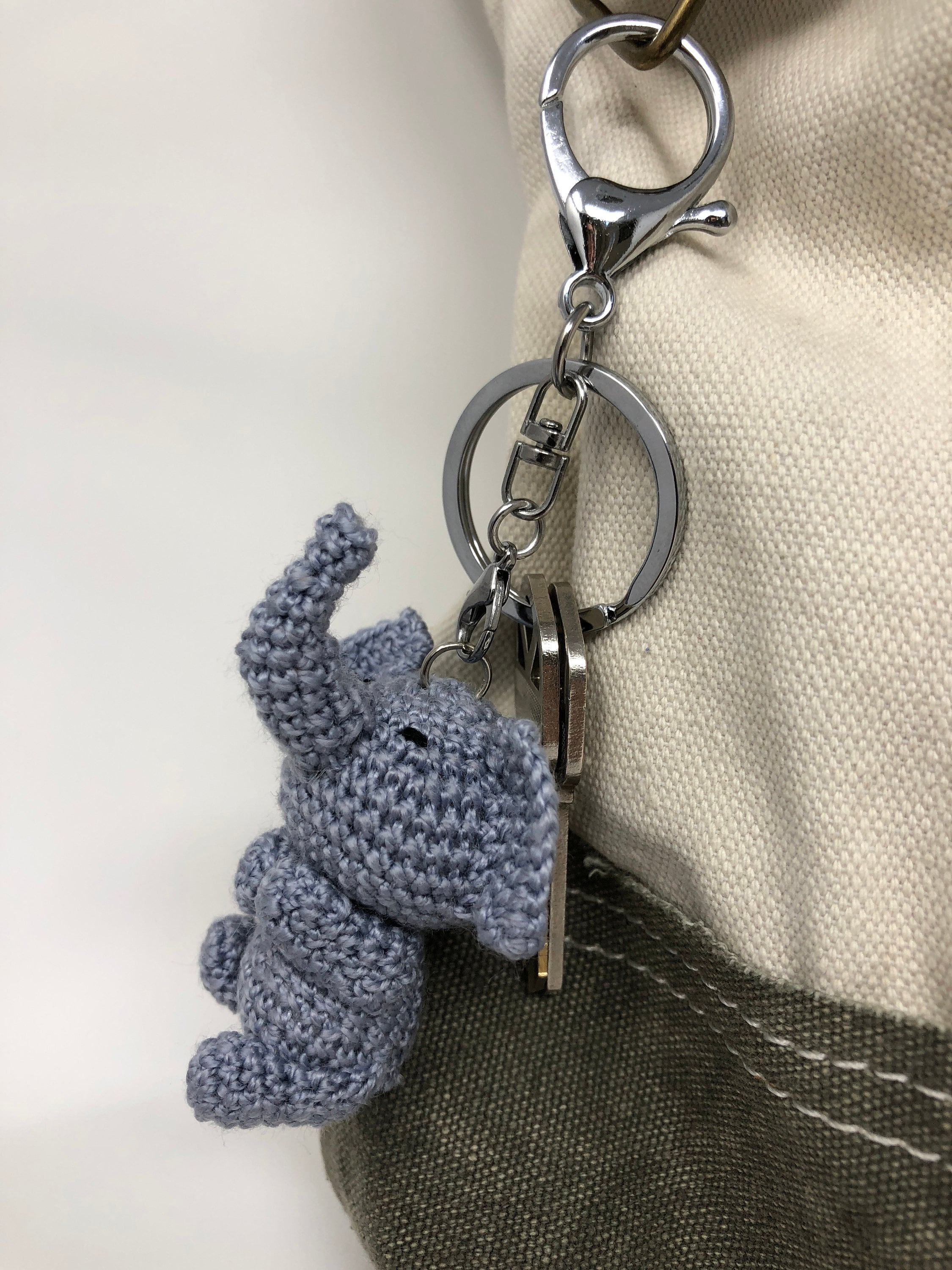 stuffed elephant keychain