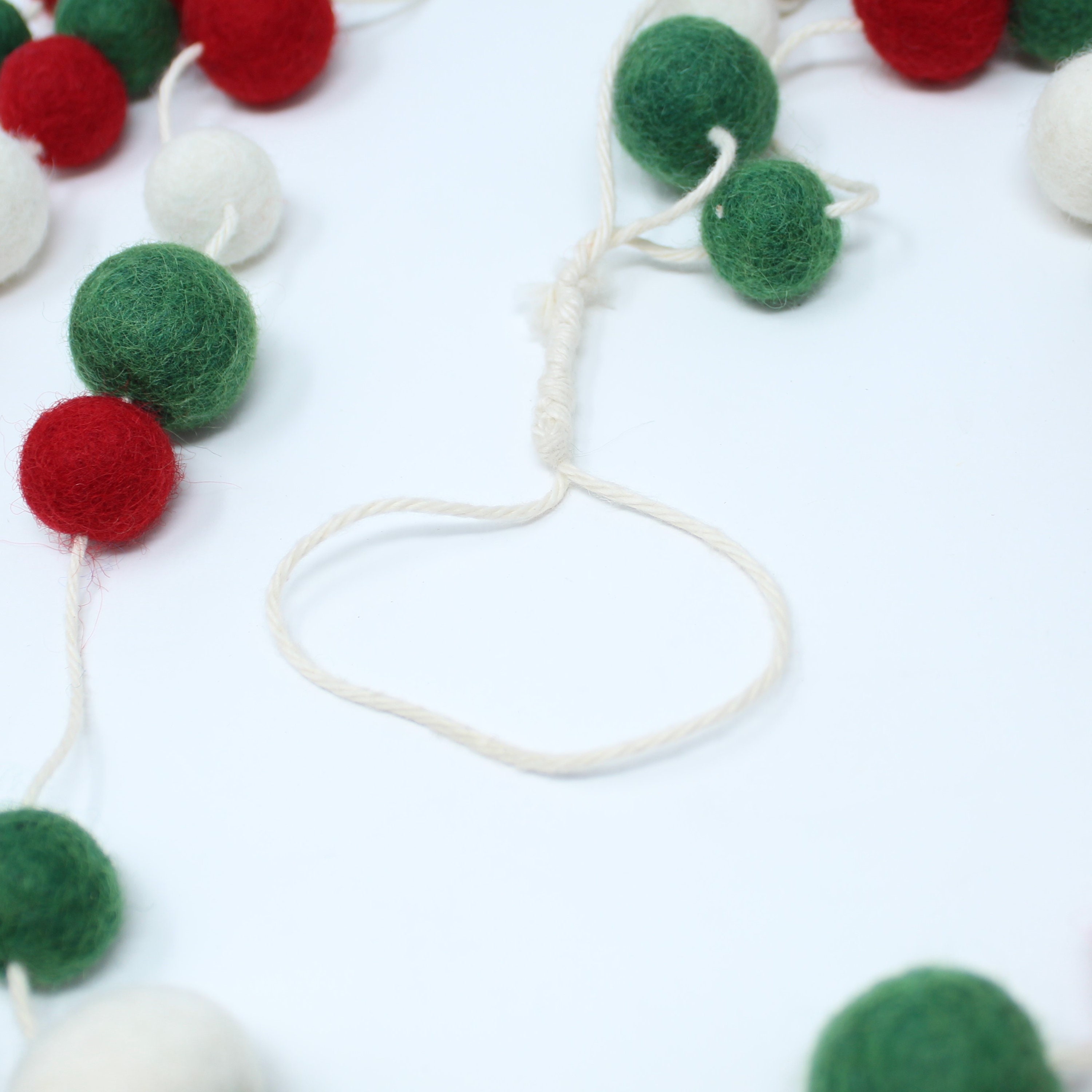 4 Foot Felt Wool Christmas Garland 100 Felted Balls Christmas Tree