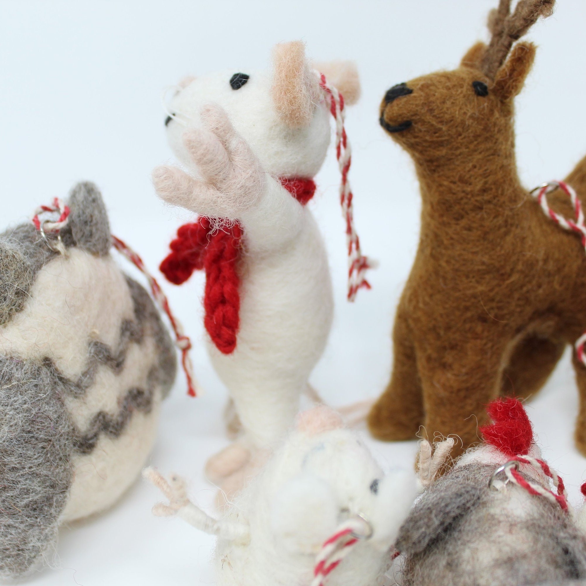 Felt Wool Christmas Ornament Handmade Classic Animal Felt Christmas