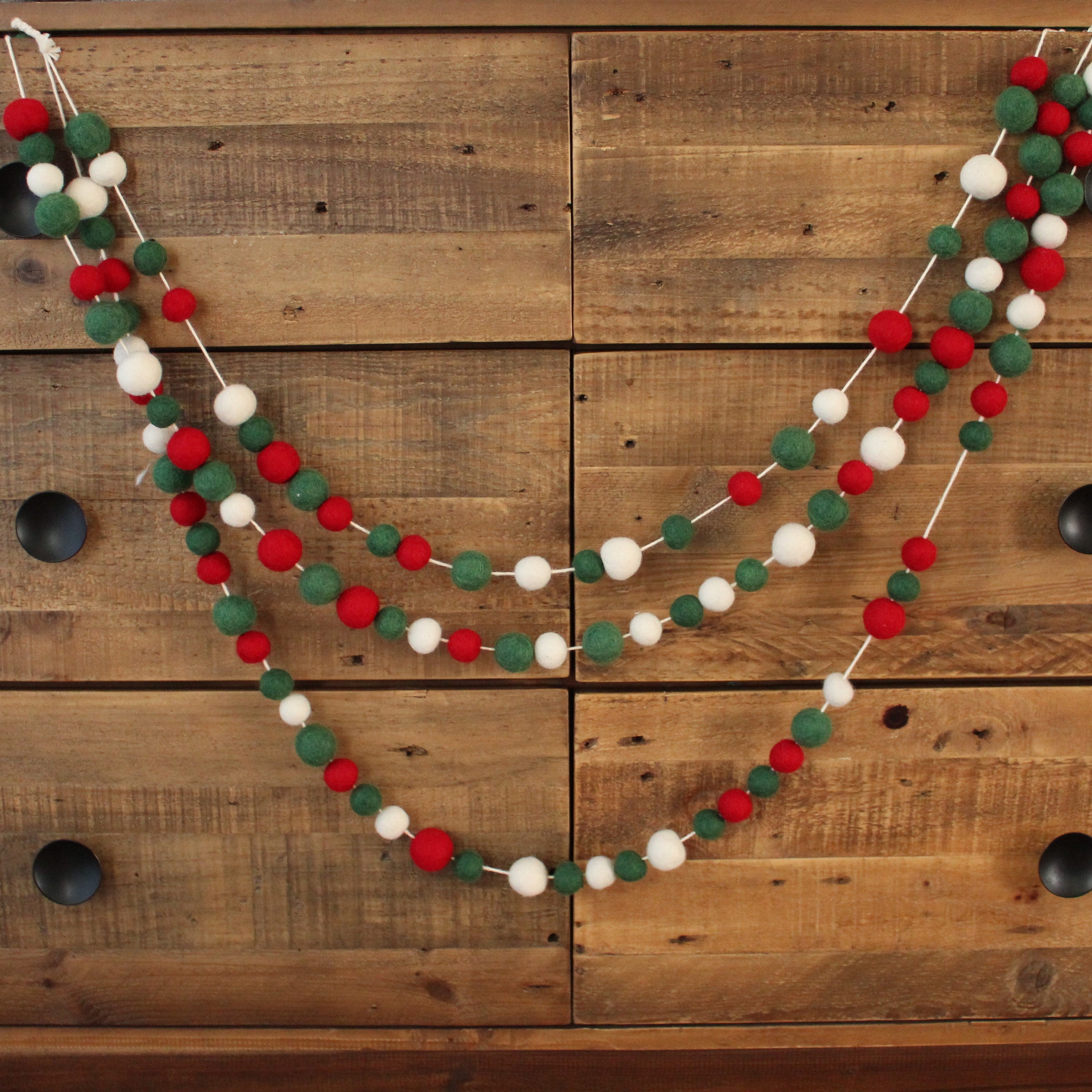4 Foot Felt Wool Christmas Garland 100 Felted Balls Christmas Tree