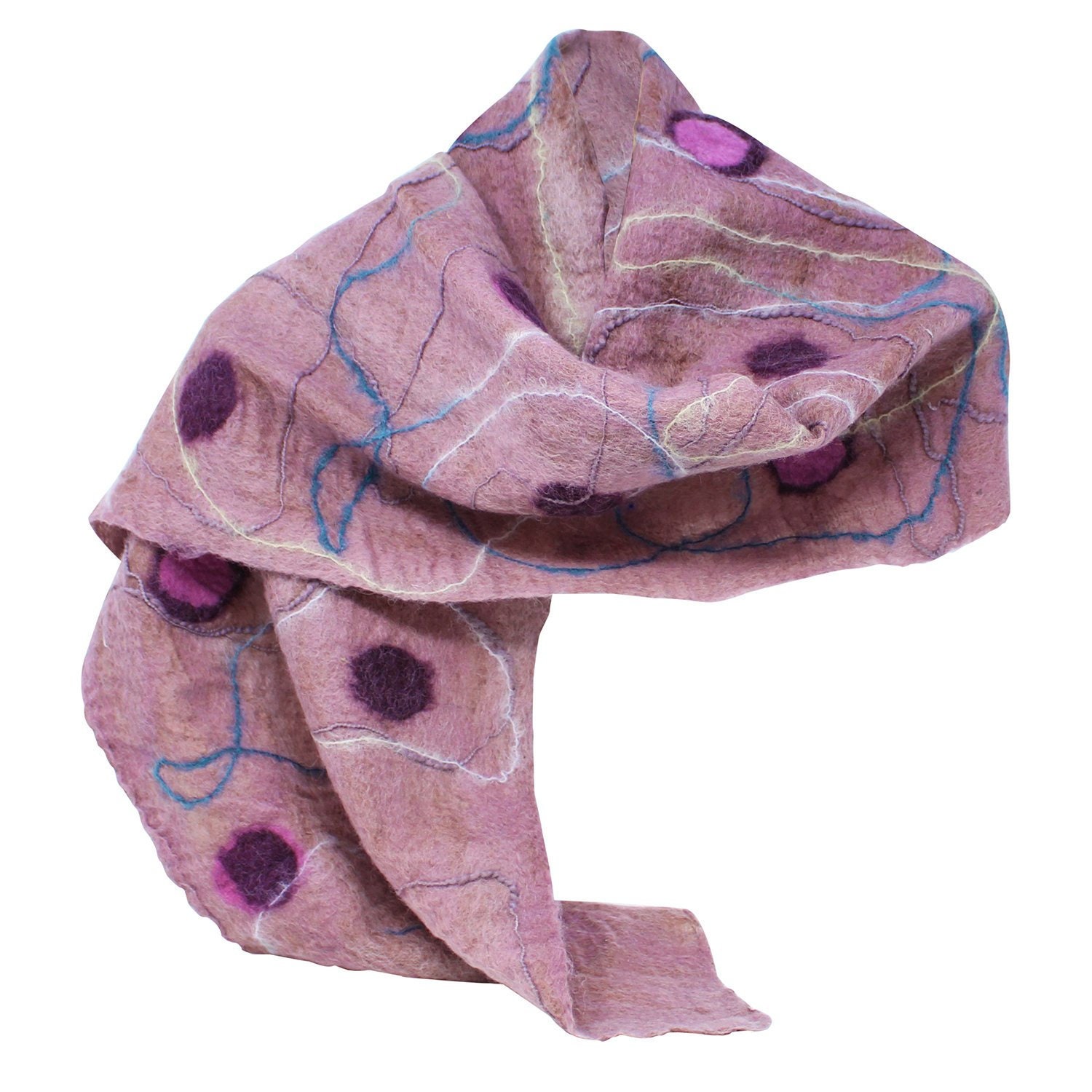 Wrap Natural Felted Scarf Unique Lightweight Silk and Handmade Felted Womens Scarf Christmas Gift
