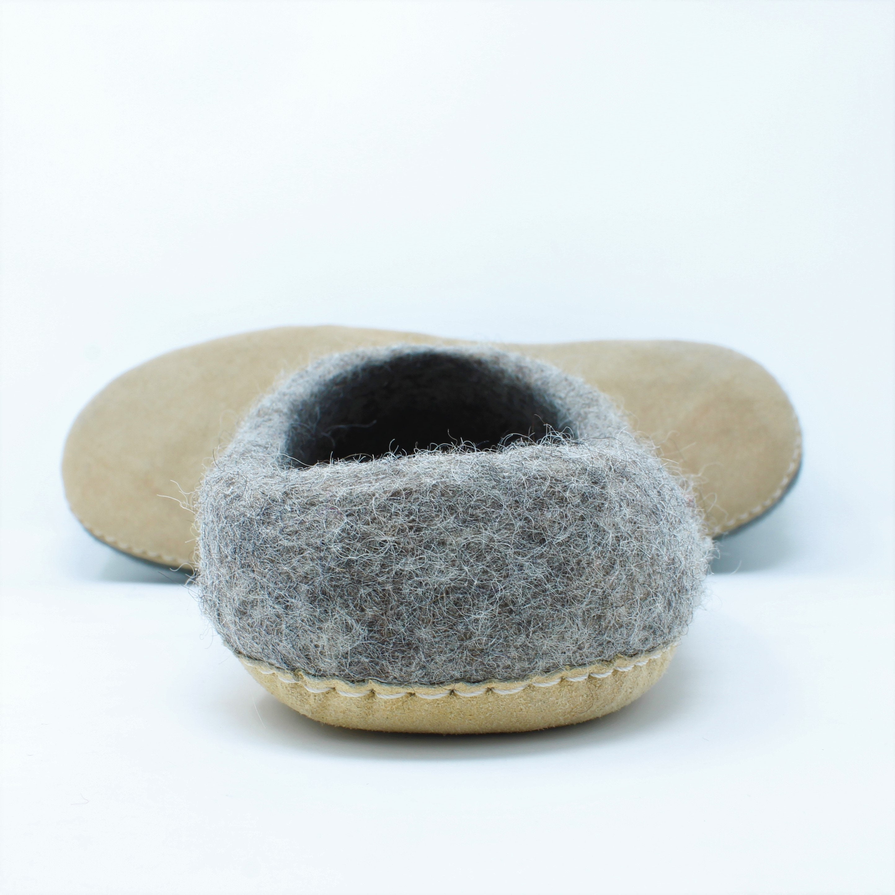Men’s Felted Wool Moccasin Slippers Felted Wool Shoes Sheep Wool