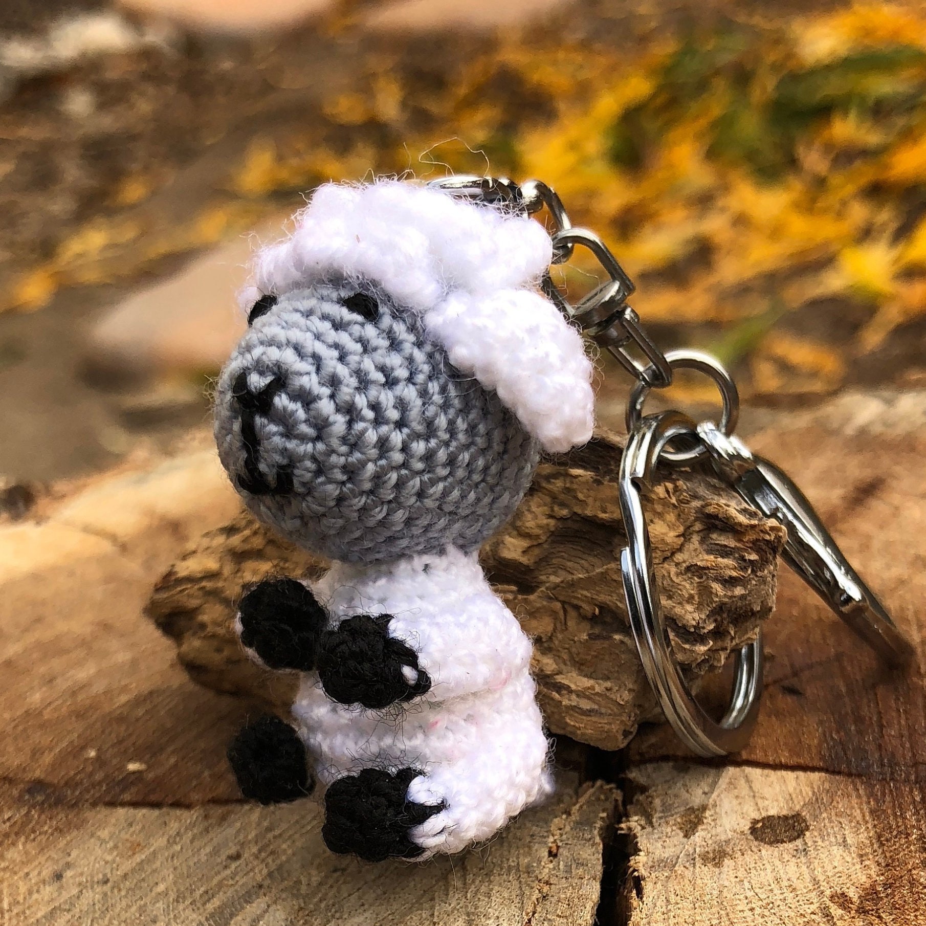 Crochet White Lamb Keychain Crochet Amigurumi Sheep Gift Etsy