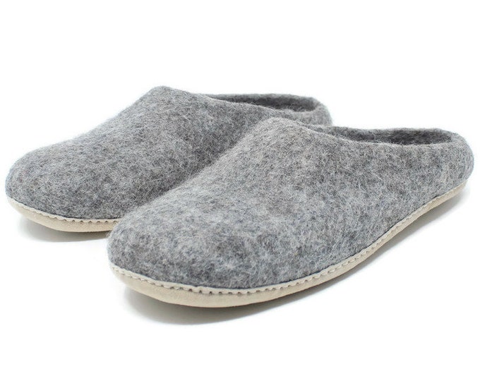 Men’s Felted Wool Moccasin Slippers | Felted Wool Shoes | Sheep Wool Slippers | Men’s Slippers | Home Shoes | Adult Slippers