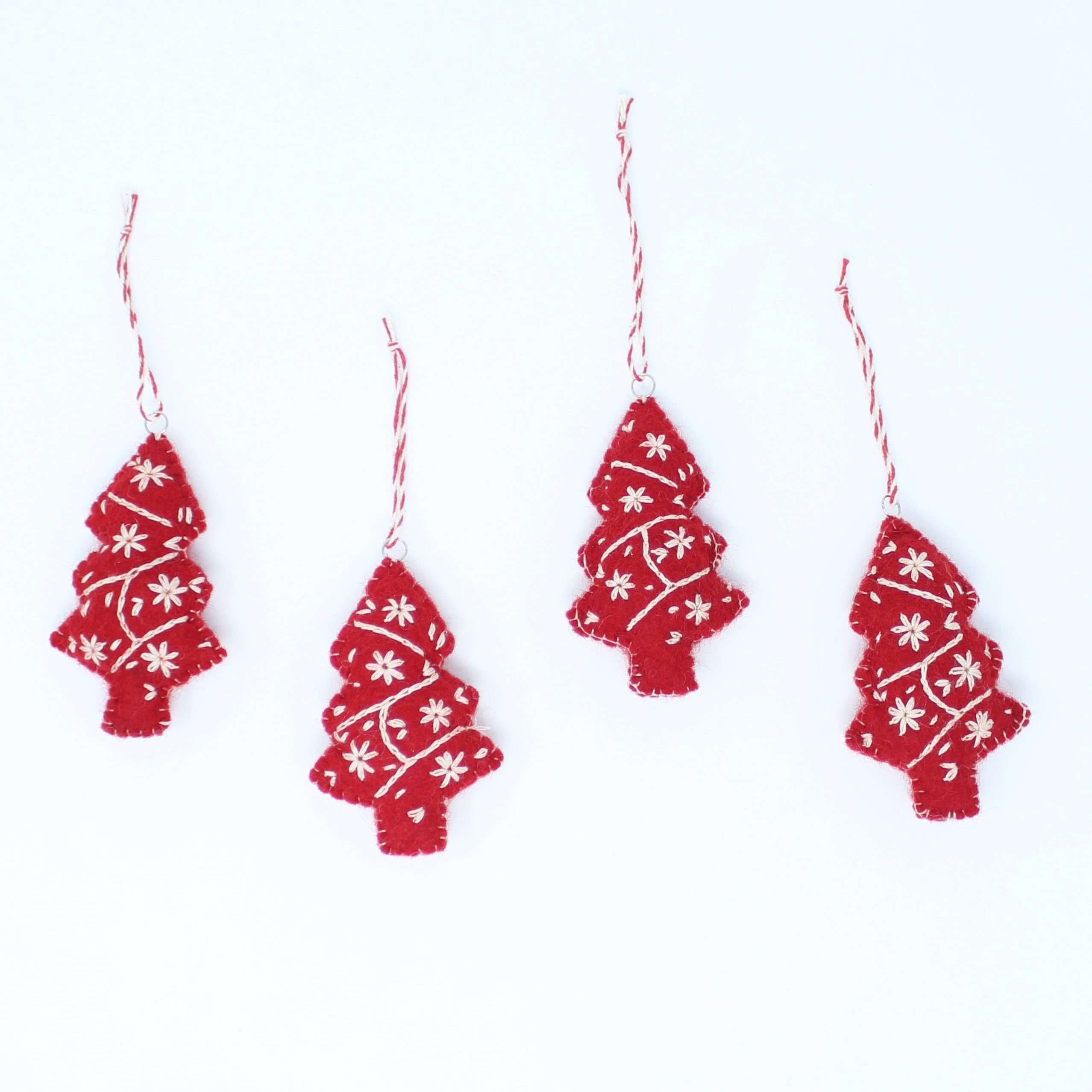 Felt Ornaments, Red Christmas Trees Pack of 8 Christmas Ornaments Felt Wool Ornaments Felt Ornaments, Red Christmas Trees Pack of 8 Christmas Ornaments Felt Wool Ornaments