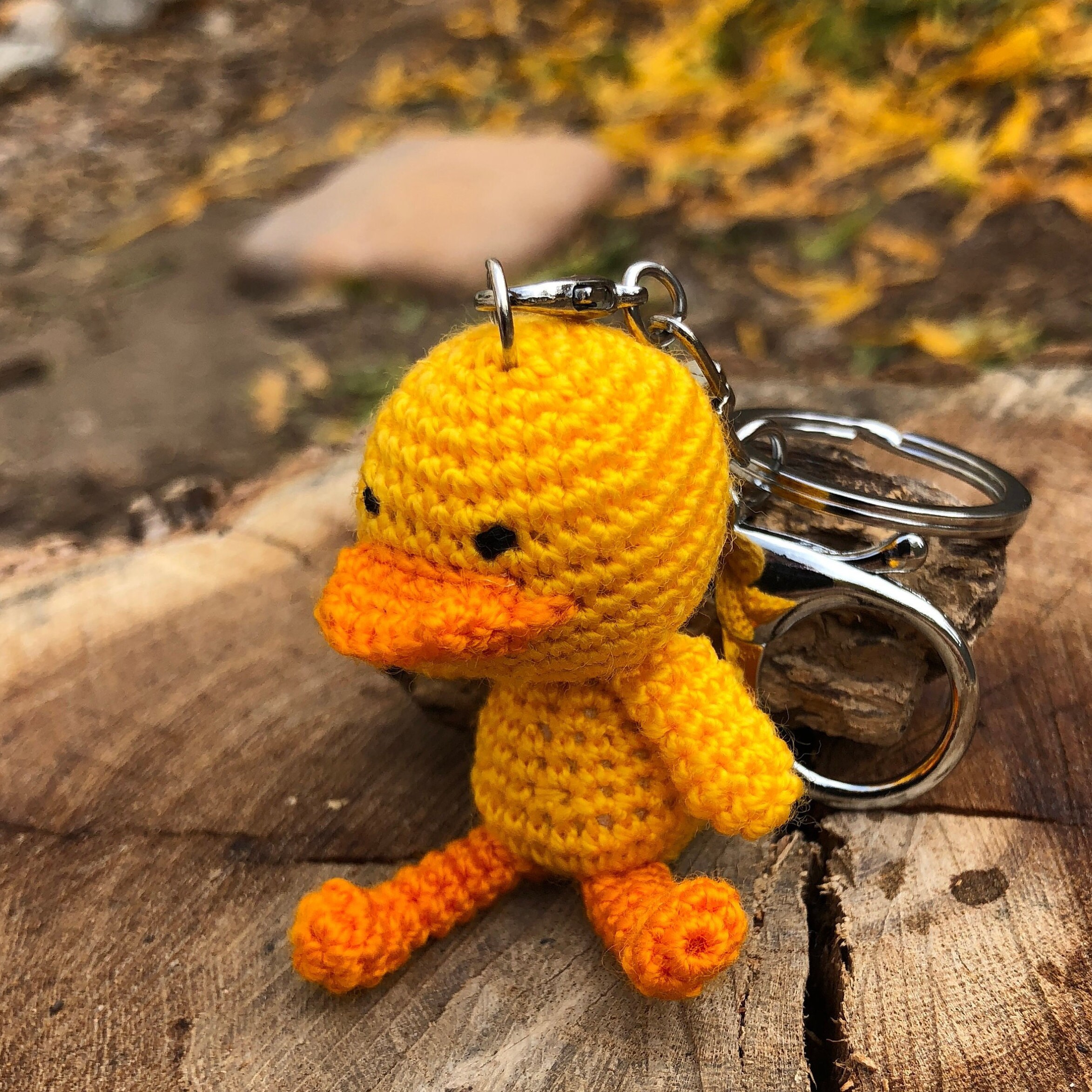 Crochet Yellow Duck Keychain Amigurumi Yellow Duck Gift Good Luck
