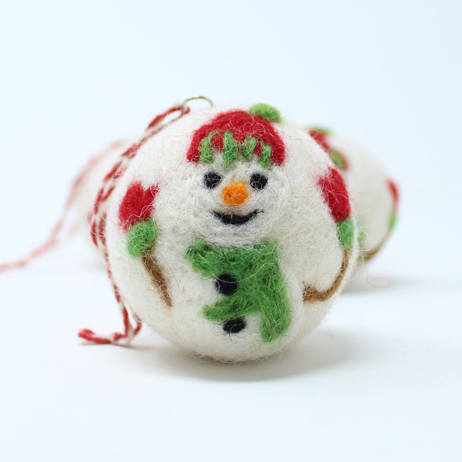 Felt Wool Christmas Tree Ornaments - Felt Wool Christmas Balls Set of 6 ...
