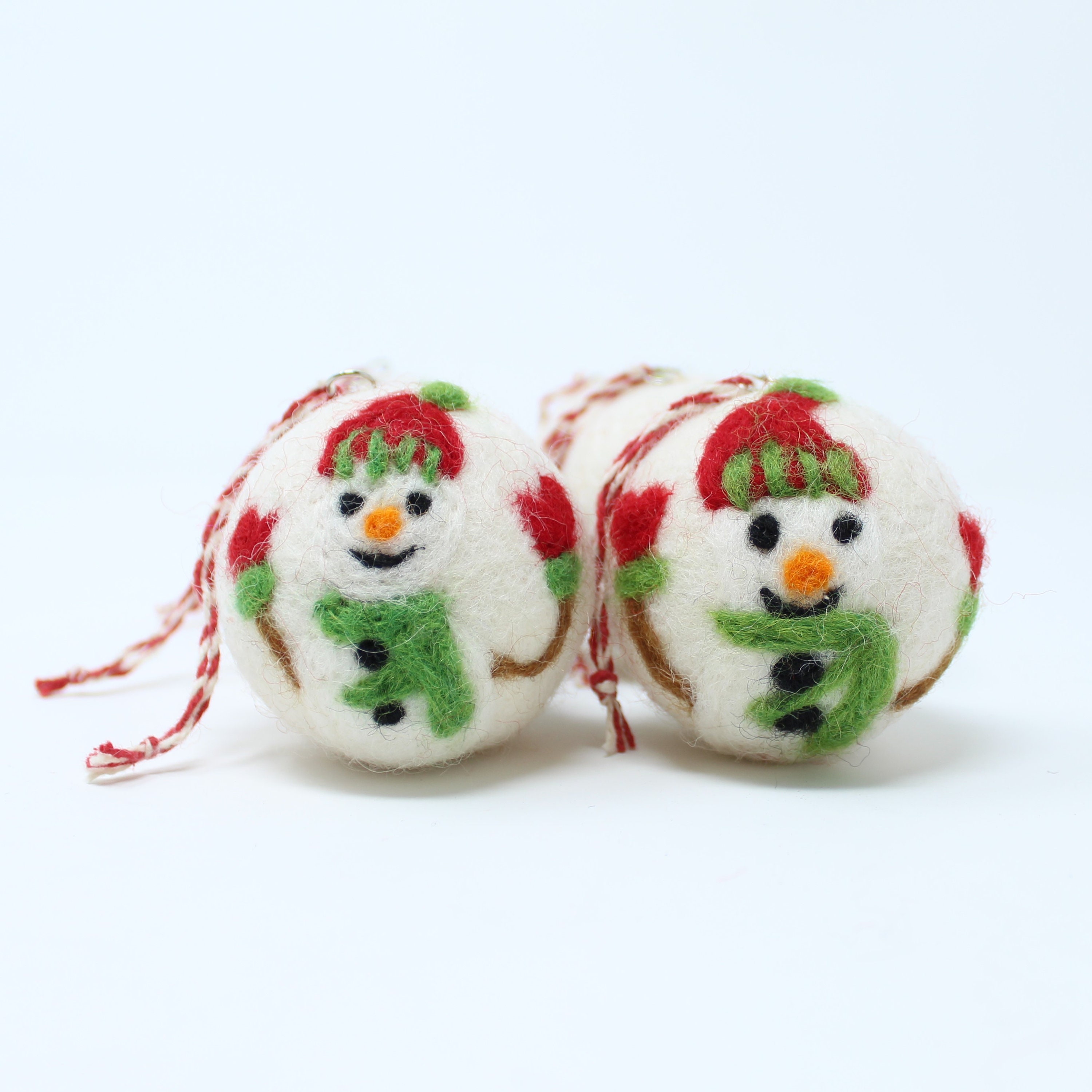 Felt Wool Christmas Tree Ornaments - Felt Wool Christmas Balls Set of 6 ...