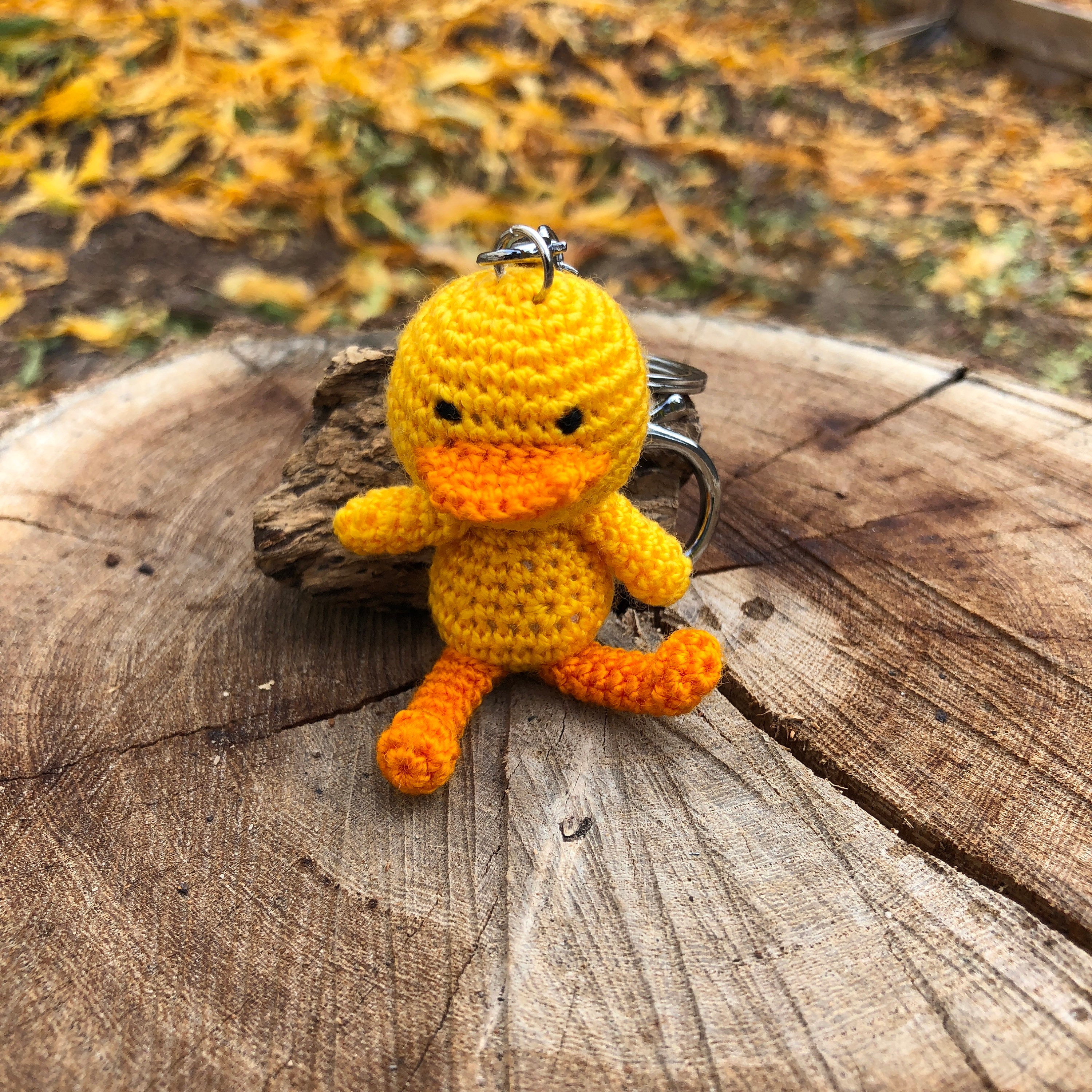Crochet Yellow Duck Keychain Amigurumi Yellow Duck Gift Good Luck