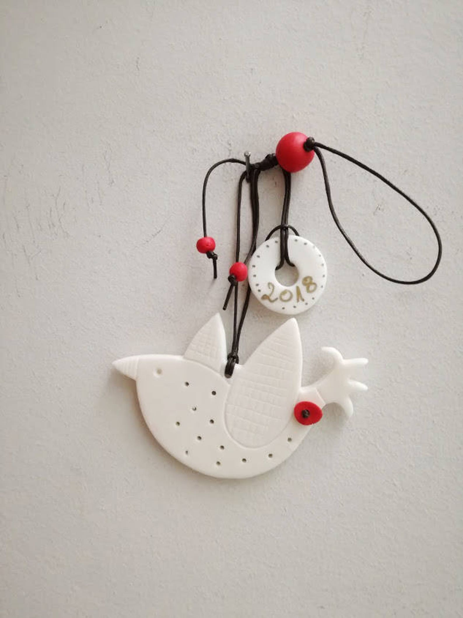 White Bird Ornament Xmas Tree Porcelain Bird Ornament With Etsy
