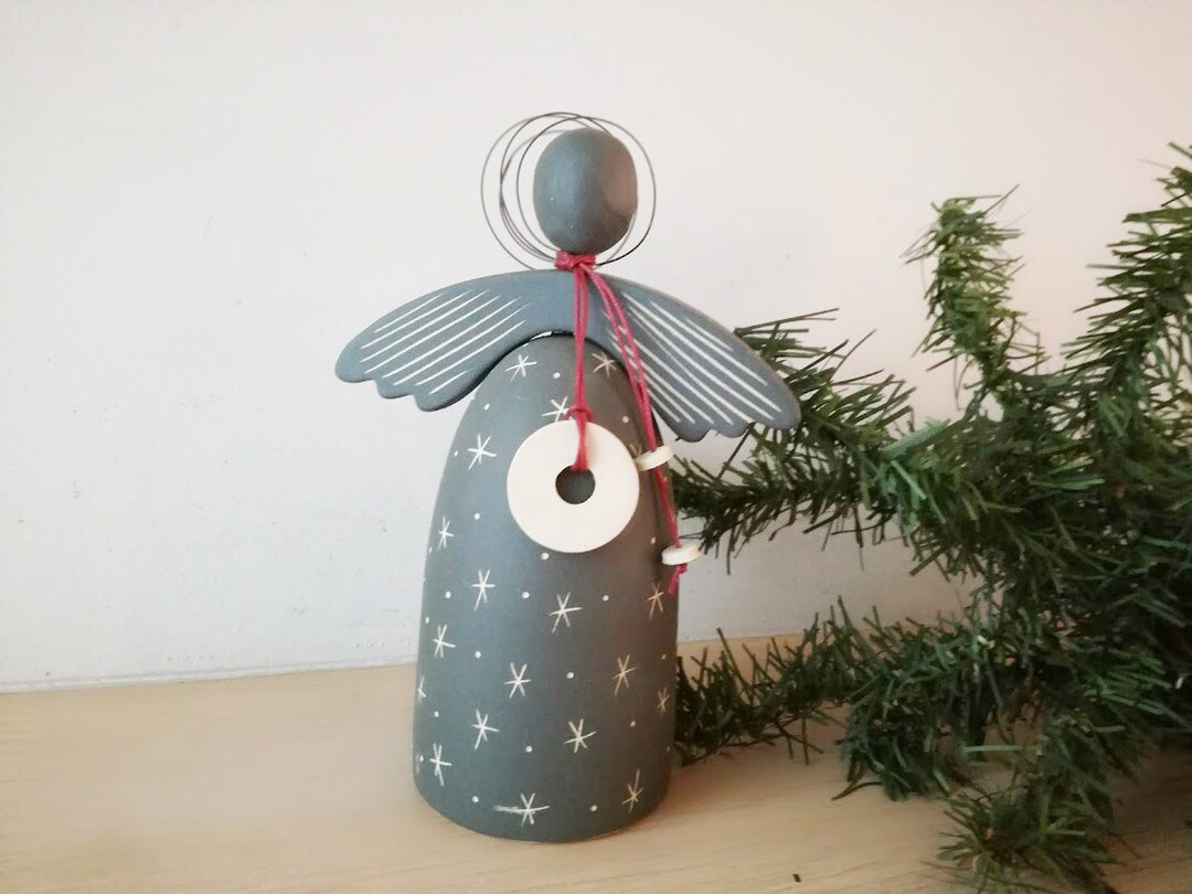 Ceramic Angel Sculpture Stoneware Clay Angel Abstact Angel - Etsy