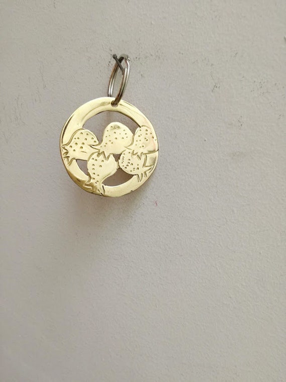 Brass pomegranates key ring brass pomegranates keychain Etsy