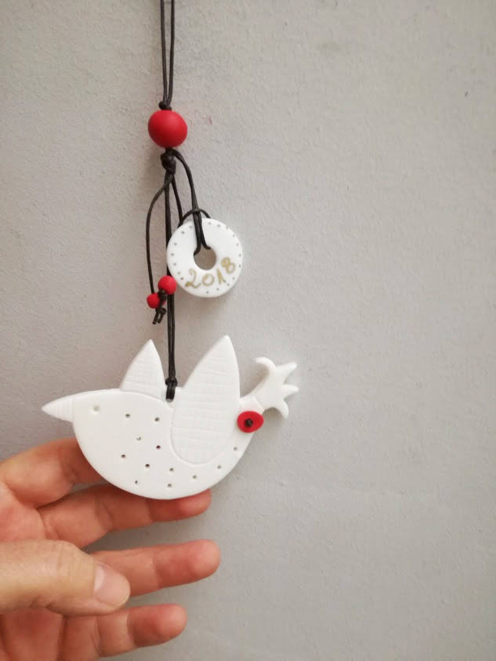 White Bird Ornament Xmas Tree Porcelain Bird Ornament With Etsy