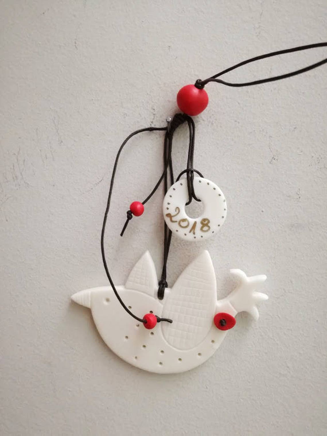 White Bird Ornament Xmas Tree Porcelain Bird Ornament With Etsy