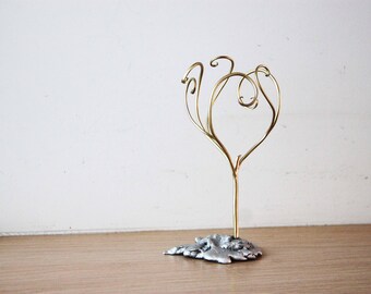 Tree brass sculpture, metal sculpture of tree with curly branches, brass aluminum small sculpture, tree metal sculpture,  tree art object