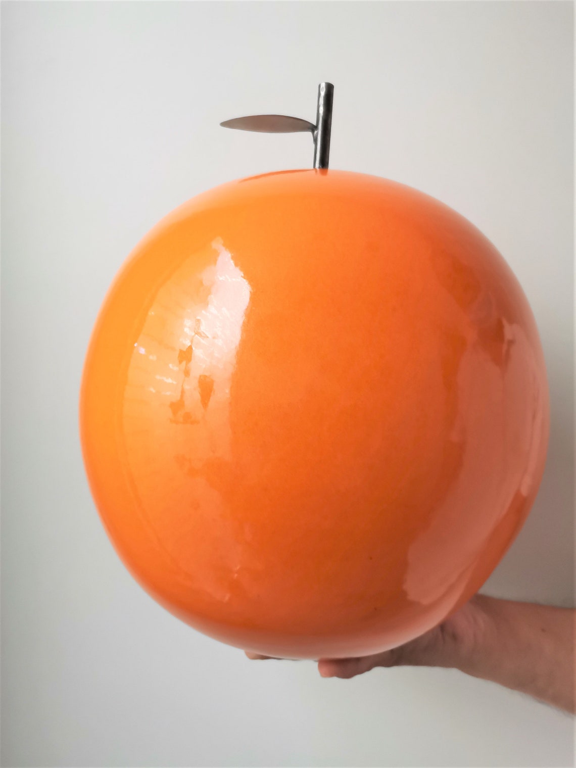 Ceramic Orange Sculpture Large Orange in Bright Orange Etsy