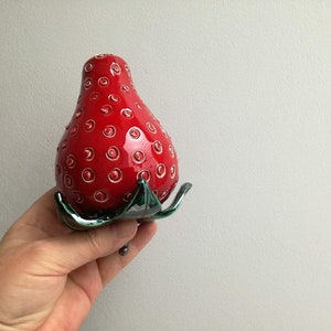 Large Strawberry Sculpture Scarlet Ceramic Strawberry With - Etsy