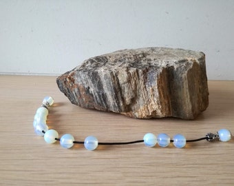 Moonstone worrybeads, sterling silver and moonstone beads, Greek begleri, prayer beads- mala, milky iridescent, open worry beads