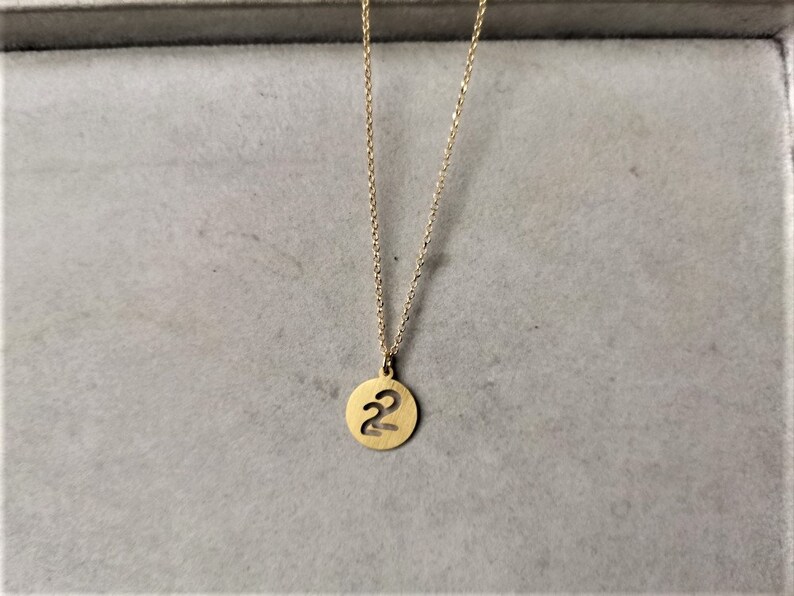 22 Gold Necklace Thin Gold Chain Necklace With 22 Charm in - Etsy