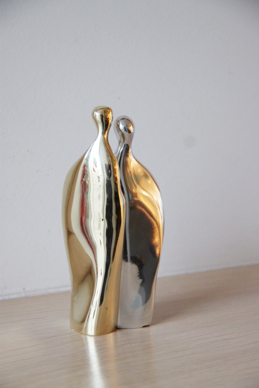Man-woman Abstract Sculpture Brass and Aluminum Set of Two - Etsy