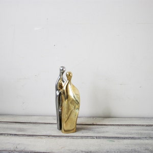 Man-woman Abstract Sculpture, Brass and Aluminum Set of Two Sculptures ...