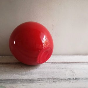 Red apple sculpture, ceramic apple in bright red, earthenware clay red apple with black, metal stem, life size red apple image 7