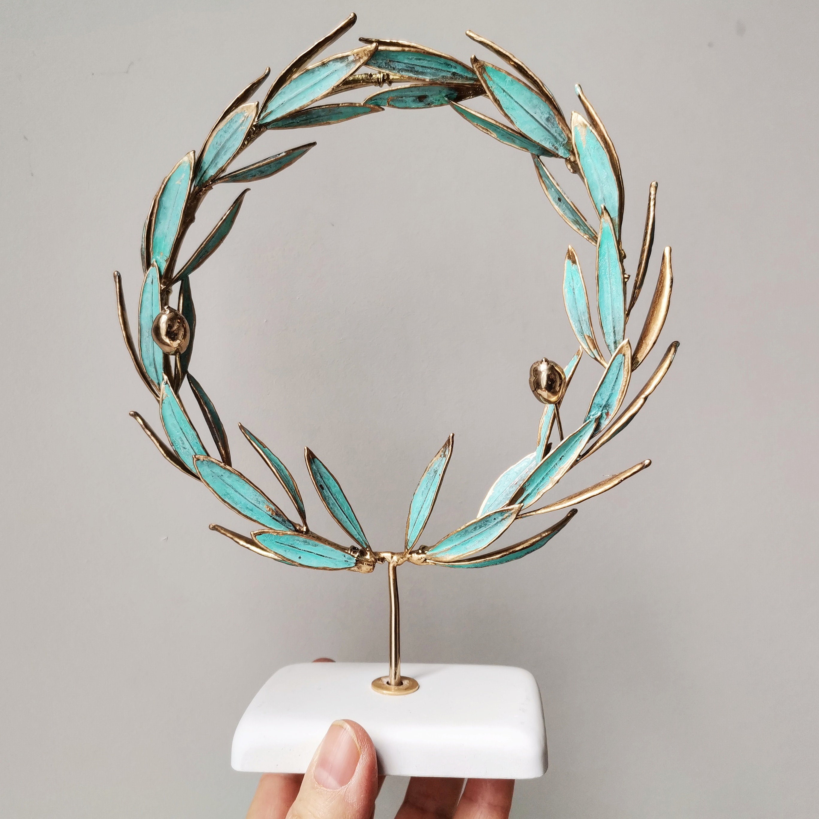 Gold olive wreath, real olive twigs wreath, GrecoRoman style wreath on