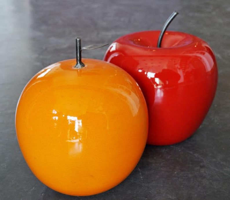 Ceramic Orange Sculpture Large Orange in Bright Orange Etsy Singapore