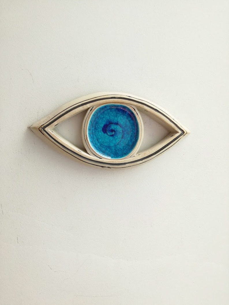 Blue Ceramic Eye High Fire Stoneware Clay Ceramic Eye Wall Etsy