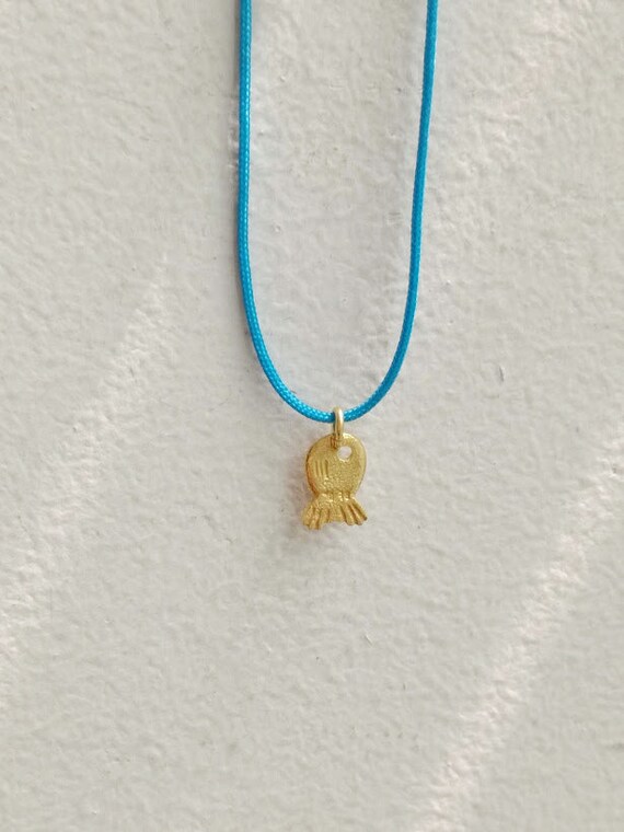 Gold Fish Necklace 18k Solid Tiny Gold 