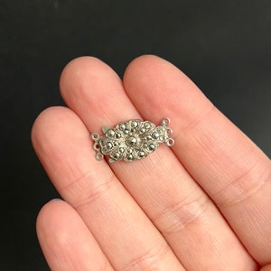 Clasp Sterling Silver marcasite vintage 3 hole