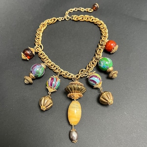 Vintage 1980s Statement Necklace Multicolour