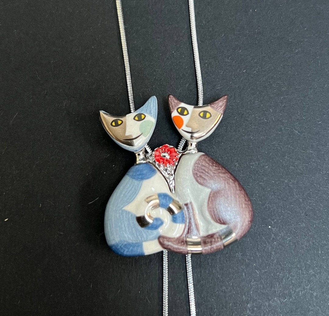 ドイツ　ロジーナ　ヴァハトマイスター　絵画　青　猫 ドイツ ロジーナ ヴァハトマイスター 絵画 青 猫