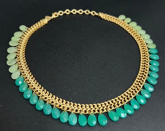 Green stone Gold Plated necklace