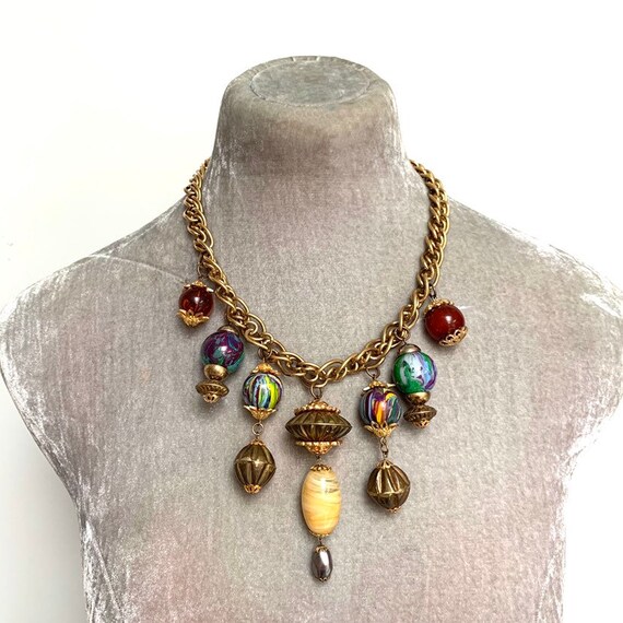 Vintage 1980s Multicolour Statement Necklace