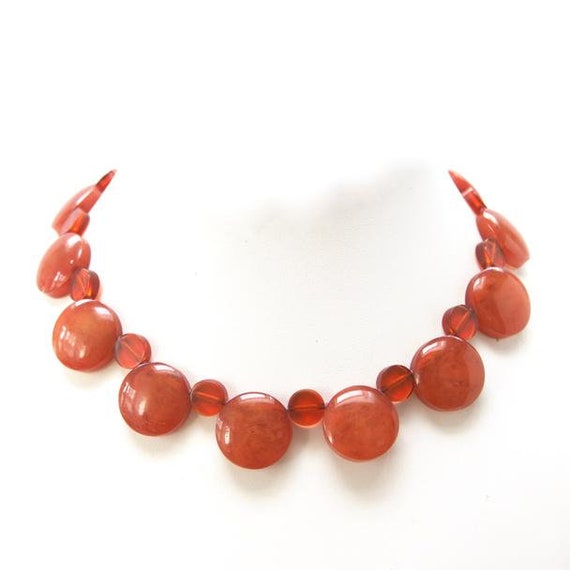 1940s Bakelite Necklace, Orange