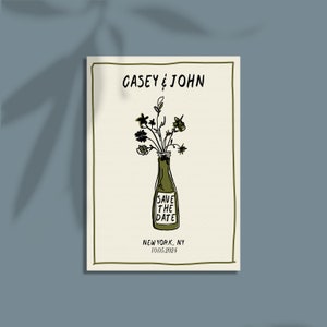 SAVE THE DATE | hand drawn illustration | funky handwritten invitation | simple modern | digital download