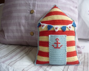 Beach Hut Cushion: A Crochet PDF Pattern